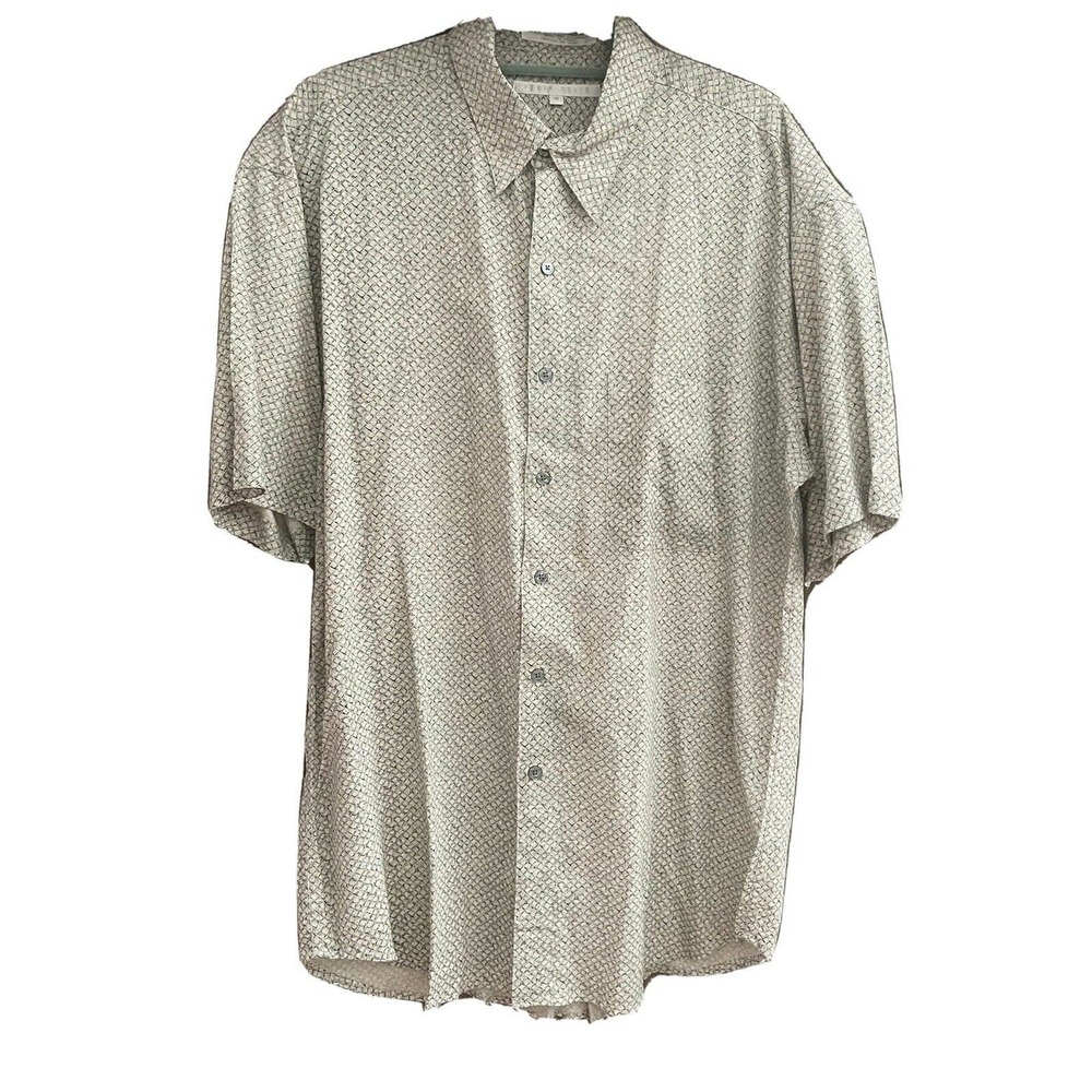 Vintage Perry Ellis Men's RAYON Button Down Short Sleeve Shirt MEDIUM Abstract